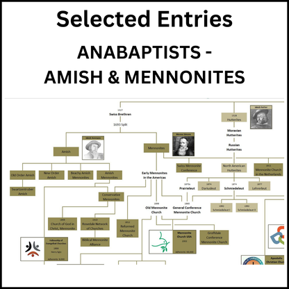 Example of a section of the Family Tree of Christian Denominations showing the Anabaptists.